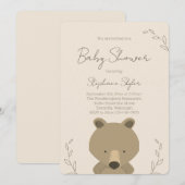 Cute Teddy Bear Baby shower Kaart (Voorkant / Achterkant)