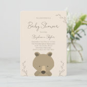 Cute Teddy Bear Baby shower Kaart (Staand voorkant)