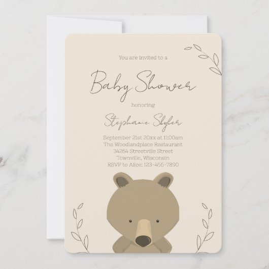 Cute Teddy Bear Baby shower Kaart (Voorkant)
