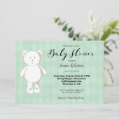 Cute Teddy Bear Baby shower | Neutrale groene argy (Staand voorkant)