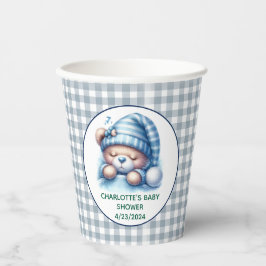 Cute Teddy Bear Baby shower Papieren Bekers