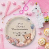 Cute Teddy Bear Baby shower Papieren Bordje (Feest)