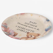 Cute Teddy Bear Baby shower Papieren Bordje (Gekanteld)