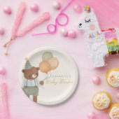 Cute Teddy Bear Baby shower Papieren Bordje (Feest)