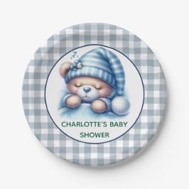 Cute Teddy Bear Baby shower Papieren Bordje