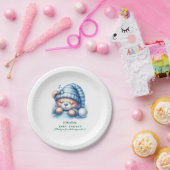 Cute Teddy Bear Baby shower Papieren Bordje (Feest)