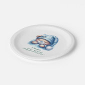 Cute Teddy Bear Baby shower Papieren Bordje (Gekanteld)