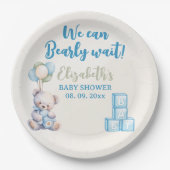 Cute Teddy Bear - Baby Shower Party Papieren Bordje (Voorkant)