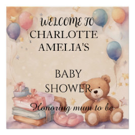 Cute Teddy Bear Baby shower Perfect Poster
