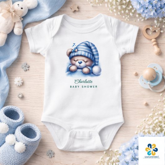 Cute Teddy Bear Baby Shower Romper