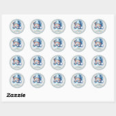 Cute Teddy Bear Baby shower Ronde Sticker (Vel)