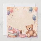 Cute Teddy Bear Baby shower Save The Date (Achterkant)