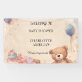 Cute Teddy Bear Baby shower Spandoek (Horizontaal)