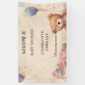 Cute Teddy Bear Baby shower Spandoek (Verticaal)