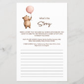Cute Teddy Bear Baby Shower Story Writing Game Flyer (Voorkant)