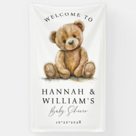 Cute Teddy Bear Baby shower Welcome Sign Spandoek