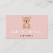 Cute Teddy Bear Babysitter Nanny Schattig Sweet Visitekaartje (Voorkant)