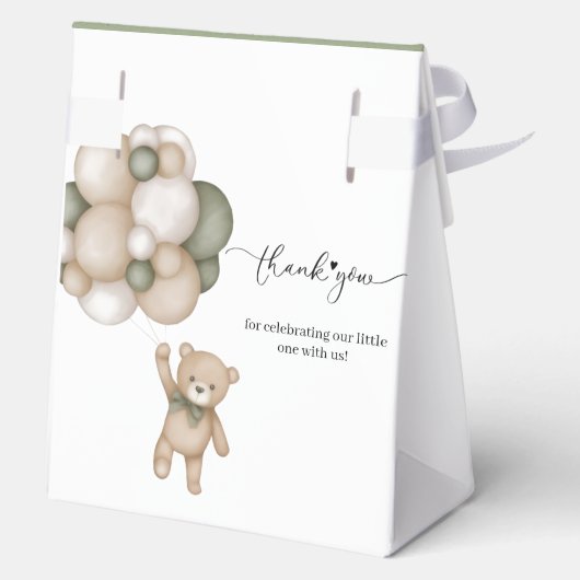 Cute Teddy Bear Balloon Baby Shower Favor Box Bedankdoosjes (Achterkant)