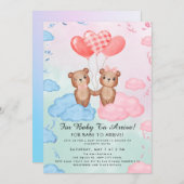 Cute Teddy Bear Balloon Theme Kaart (Voorkant / Achterkant)