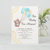 Cute Teddy Bear Balloon Theme Kaart (Staand voorkant)