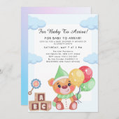Cute Teddy Bear Balloon Theme Kaart (Voorkant / Achterkant)