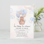 Cute Teddy Bear Balloon Theme Kaart (Staand voorkant)