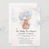 Cute Teddy Bear Balloon Theme Kaart (Voorkant / Achterkant)