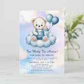 Cute Teddy Bear Balloon Theme Kaart (Staand voorkant)