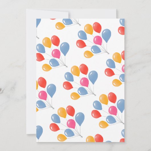 Cute Teddy Bear Balloons Baby Boy Baby shower Kaart (Achterkant)