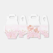 Cute Teddy Bear & Balloons Pink Girl Baptisme Bedankdoosjes (Uitgevouwen)