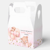 Cute Teddy Bear & Balloons Pink Girl Baptisme Bedankdoosjes (Geopend)