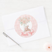 Cute Teddy Bear Bedankt Ronde Sticker (Envelop)