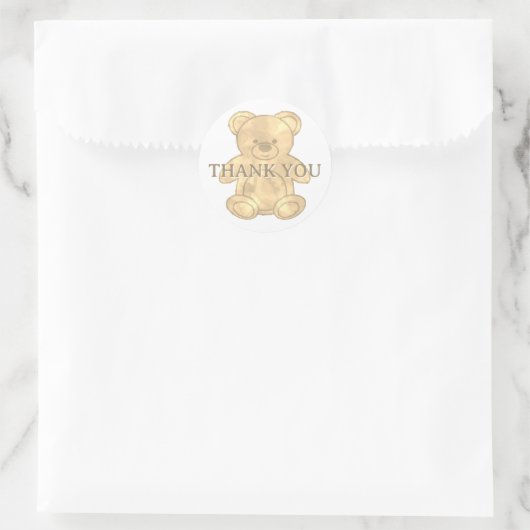Cute Teddy Bear Bedankt Ronde Sticker (Tas)