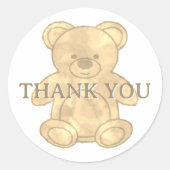Cute Teddy Bear Bedankt Ronde Sticker (Voorkant)