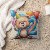 Cute Teddy Bear Birthday Celebration Kussen (Deken)