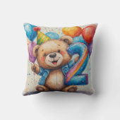 Cute Teddy Bear Birthday Celebration Kussen (Achterkant)