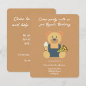 Cute Teddy Bear - Birthday Kaart (Voorkant / Achterkant)