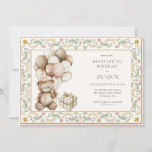 Cute Teddy Bear Birthday Kaart (Voorkant)