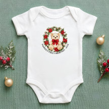 Cute Teddy Bear Bloemenkrans Baby Eerste Kerstmis