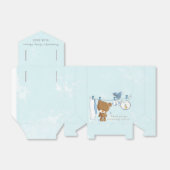 Cute Teddy Bear Blue Baby shower Bedankt Bedankdoosjes (Uitgevouwen)