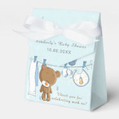 Cute Teddy Bear Blue Baby shower Bedankt Bedankdoosjes (Voorkant Zijde)