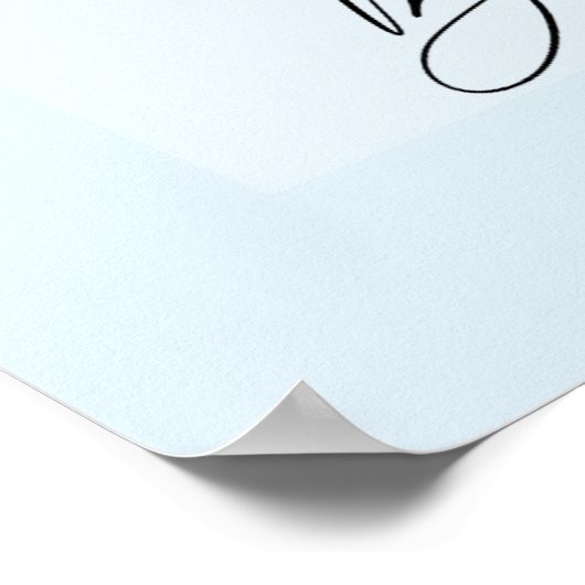 Cute Teddy Bear Blue Boy Baby Shower Welcome Sign Poster (Hoek)