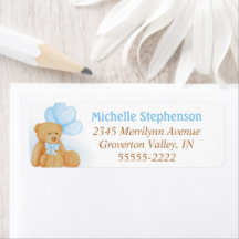 Cute Teddy Bear Blue Heart-ballonnen