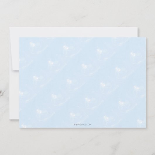 Cute Teddy Bear Blue Heart Boy Baby shower Kaart (Achterkant)