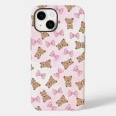 Cute Teddy bear & Bow iPhone 14 Case 🧸 (Achterkant)