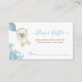 Cute Teddy Bear Boy Baby shower Diaper Raffle Informatiekaartje (Voorkant)