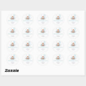 Cute Teddy Bear Boy Baby shower Ronde Sticker (Vel)