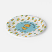 Cute Teddy Bear Boy's Baby shower Papieren Bordje (Gekanteld)