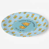 Cute Teddy Bear Boy's Baby shower Papieren Bordje (Gekanteld)