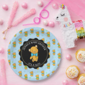 Cute Teddy Bear Boy's Baby shower Papieren Bordje (Feest)